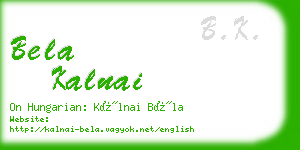 bela kalnai business card